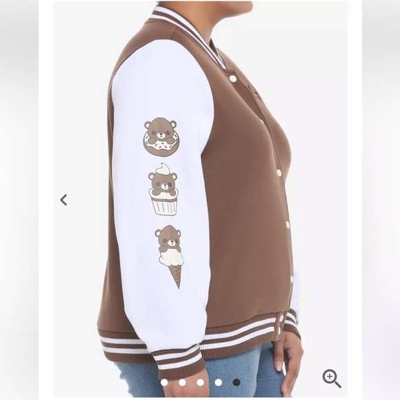 Teddy Bear Desserts Girls Varsity Jacket Plus Size - Picture 3 of 6